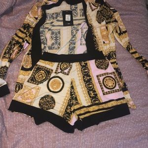 NWT Fashion Nova Versace Inspired Short Set